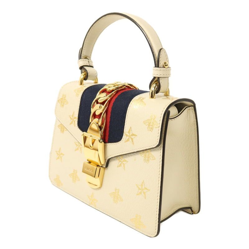 GUCCI 牛皮皮革Sylvie Bag金扣手挽肩背兩用袋-2