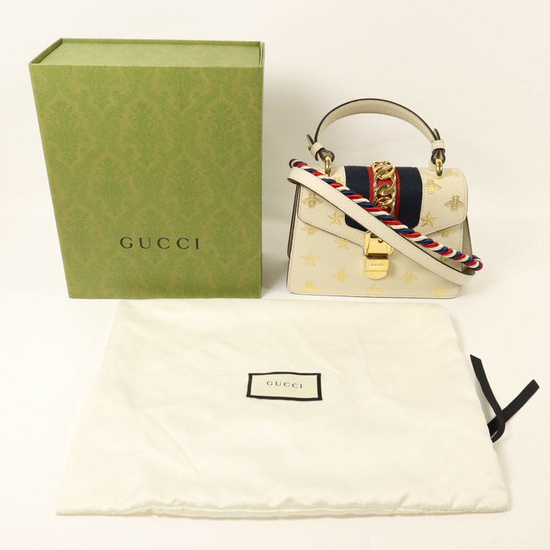 GUCCI 牛皮皮革Sylvie Bag金扣手挽肩背兩用袋-9