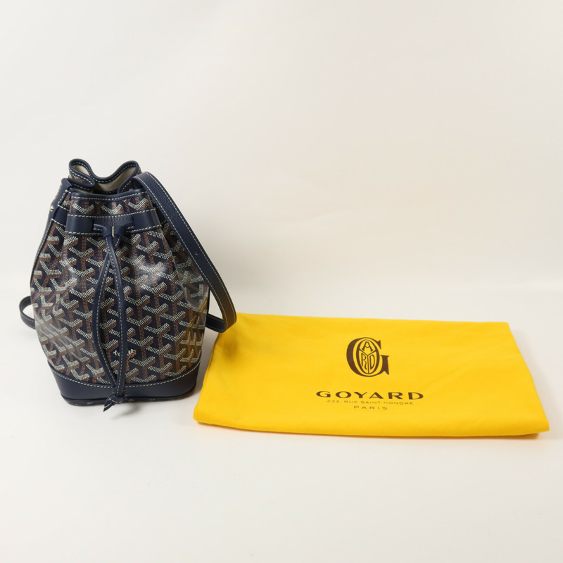 GOYARD 塗層帆布Petit Flot Bucket銀扣肩背袋-8