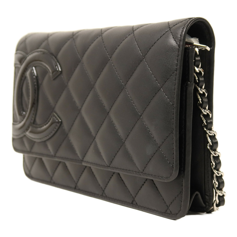 CHANEL 牛皮皮革Cambom Wallet On Chain銀扣鏈帶肩背袋-2