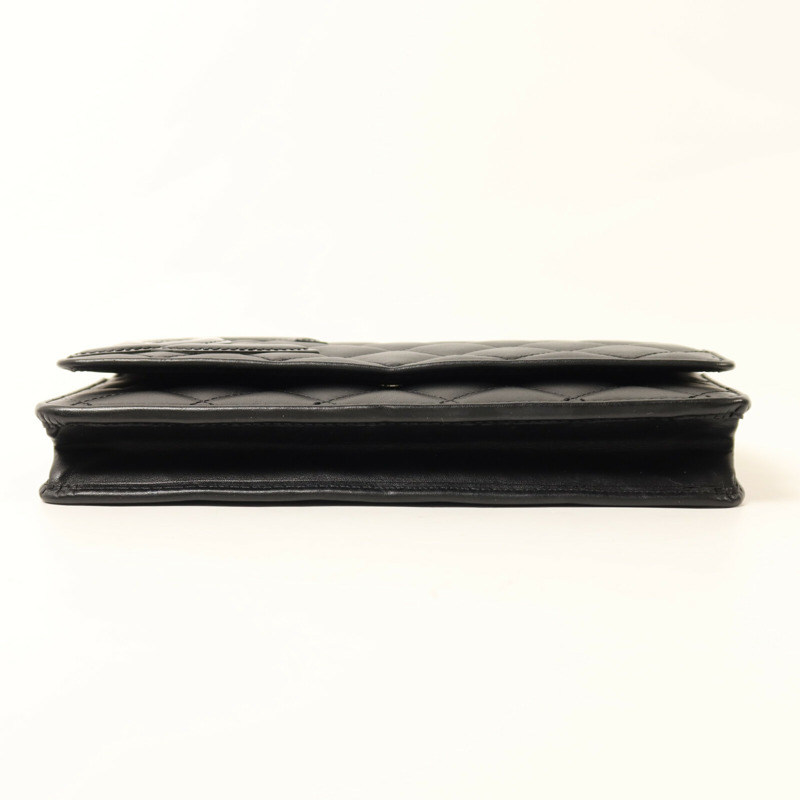 CHANEL 牛皮皮革Cambom Wallet On Chain銀扣鏈帶肩背袋-3