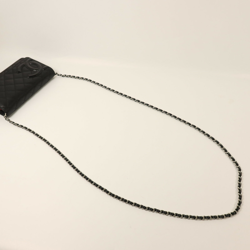 CHANEL 牛皮皮革Cambom Wallet On Chain銀扣鏈帶肩背袋-8