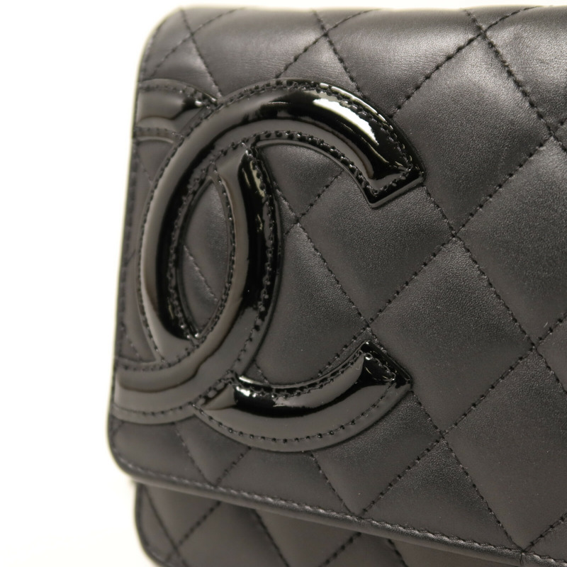 CHANEL 牛皮皮革Cambom Wallet On Chain銀扣鏈帶肩背袋-11