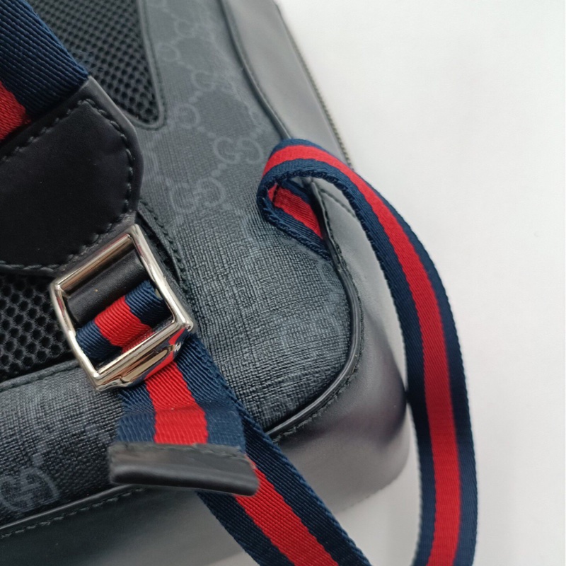 【復古機車風✨明星同款✨全網最低價】Gucci虎頭飛碟徽章特別版｜雙肩包｜背包｜電腦包｜書包-3