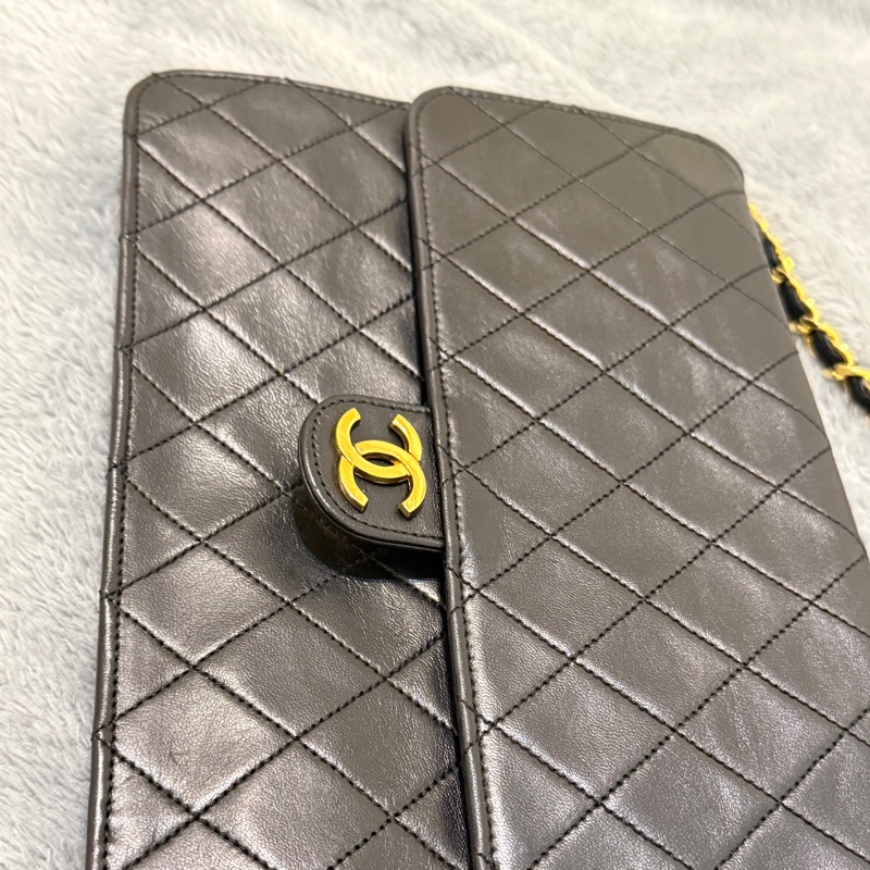 Chanel Vintage CF25 菱格羊皮信封包-4