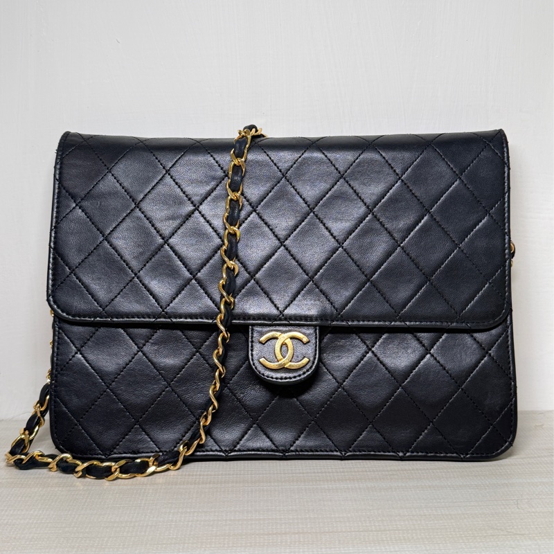 Chanel Vintage CF25 菱格羊皮信封包-5