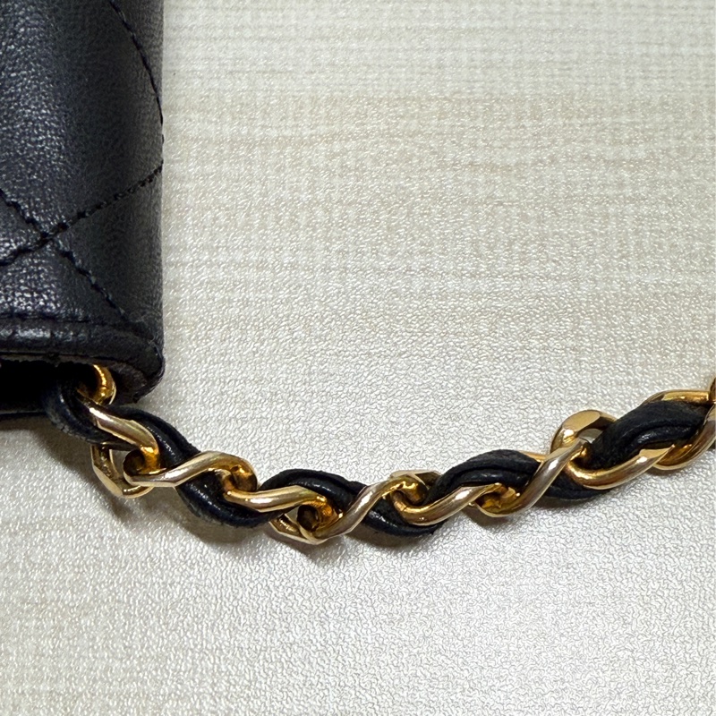 Chanel Vintage CF25 菱格羊皮信封包-10