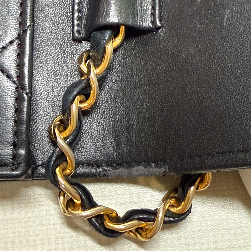 Chanel Vintage CF25 菱格羊皮信封包-11