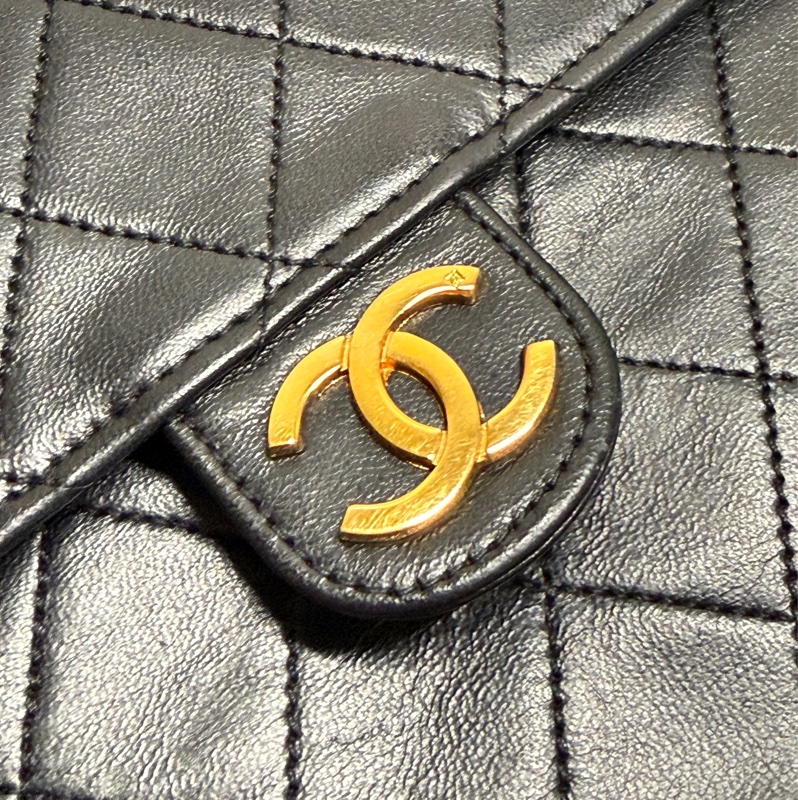 Chanel Vintage CF25 菱格羊皮信封包-17