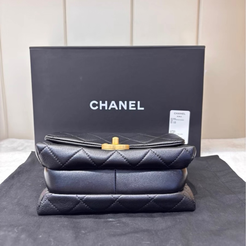 香奈兒/Chanel 23S黑金粗鏈條包-1