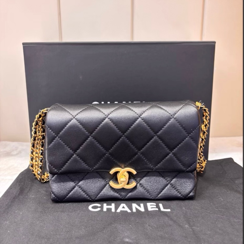 香奈兒/Chanel 23S黑金粗鏈條包-4