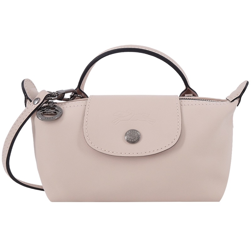 Longchamp LE PLIAGE XTRA 皮革手拿包 XS - 裸粉色 水餃包 斜背包 手提包 小廢包-0