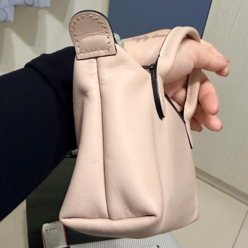 Longchamp LE PLIAGE XTRA 皮革手拿包 XS - 裸粉色 水餃包 斜背包 手提包 小廢包-5