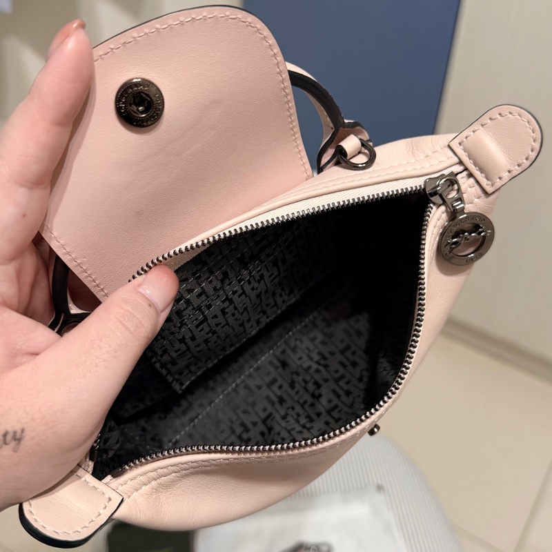 Longchamp LE PLIAGE XTRA 皮革手拿包 XS - 裸粉色 水餃包 斜背包 手提包 小廢包-7