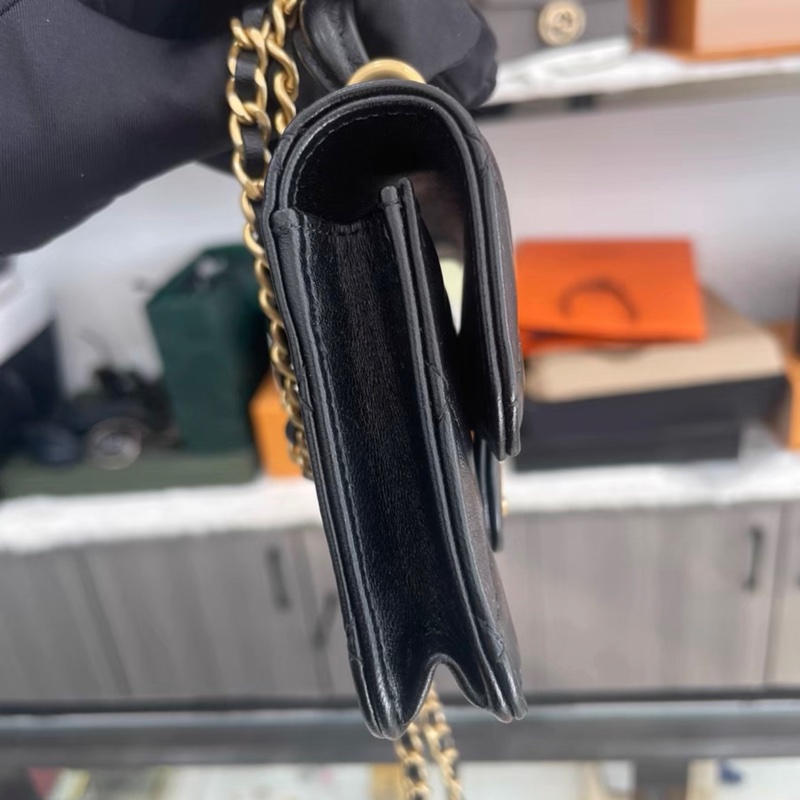 【96%新 ✨ 全網最低價】 30開 Chanel mini woc 21k 黑金 手柄 羊皮 斜挎包 王心凌同款(下單前先詢問庫存❗️)-3