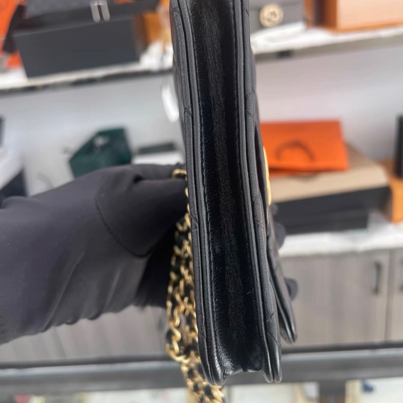 【96%新 ✨ 全網最低價】 30開 Chanel mini woc 21k 黑金 手柄 羊皮 斜挎包 王心凌同款(下單前先詢問庫存❗️)-4