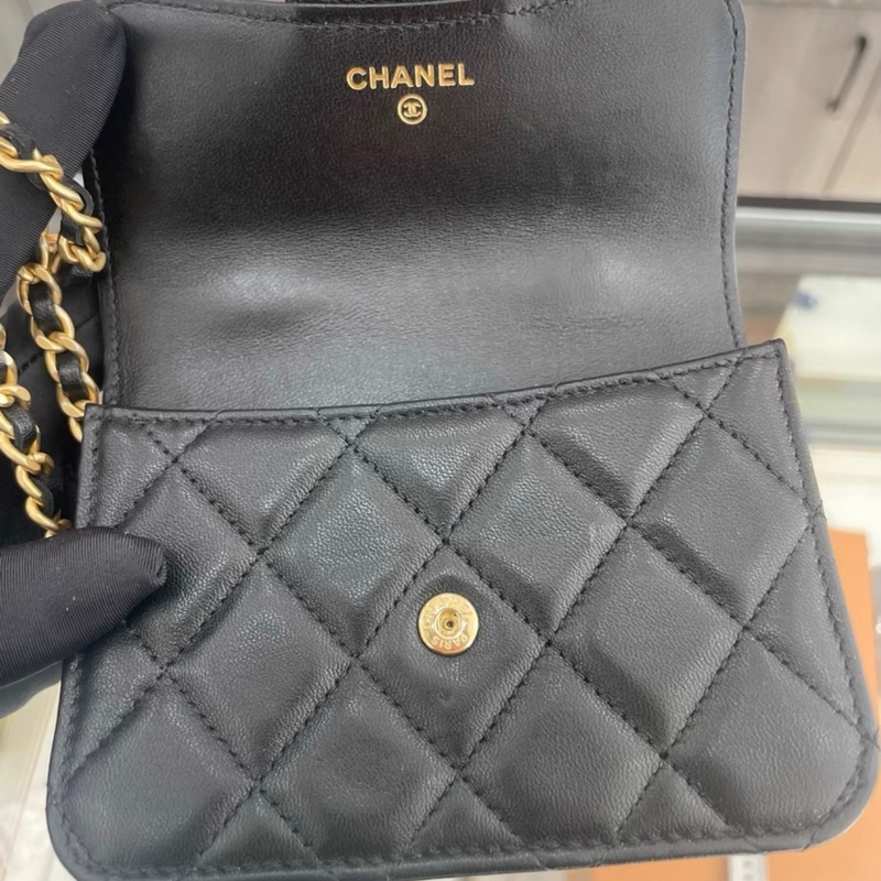【96%新 ✨ 全網最低價】 30開 Chanel mini woc 21k 黑金 手柄 羊皮 斜挎包 王心凌同款(下單前先詢問庫存❗️)-6