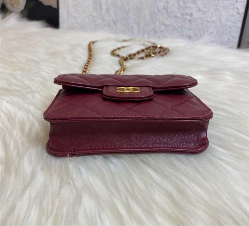 【98新 ✨ 全網最低價】 有保卡 Chanel mini woc 紅色 金扣 手柄 羊皮 斜挎包 王心凌同款(下單前先詢問庫存❗️）-2