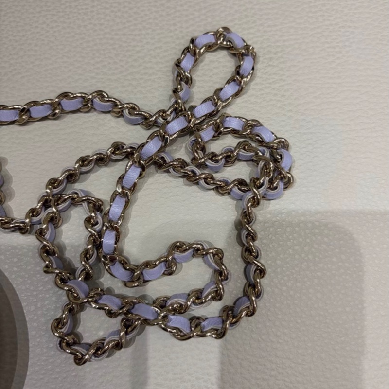 【98新✨ 全網最低價】 31開帶卡 Chanel mini woc 香芋紫 金扣 羊皮 手柄斜挎包 王心凌同款(下單前先詢問庫存❗️）-8