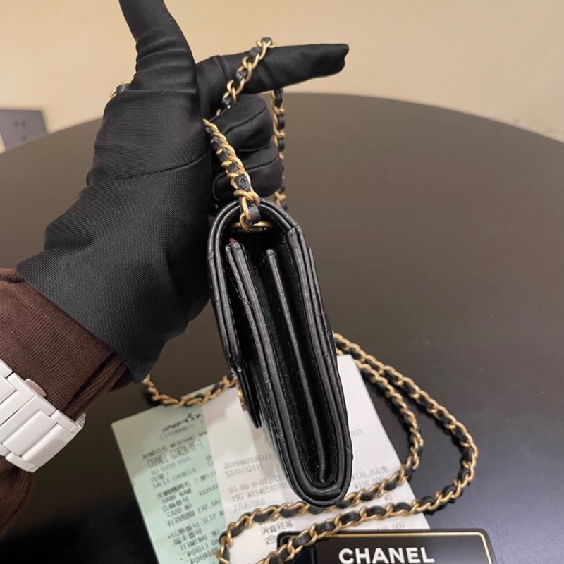 【96新✨ 全網最低價！】Chanel 香奈兒 黑金菱格紋小錢包 小羊皮 帶鏈條 （下單前先詢問庫存❗️）-8
