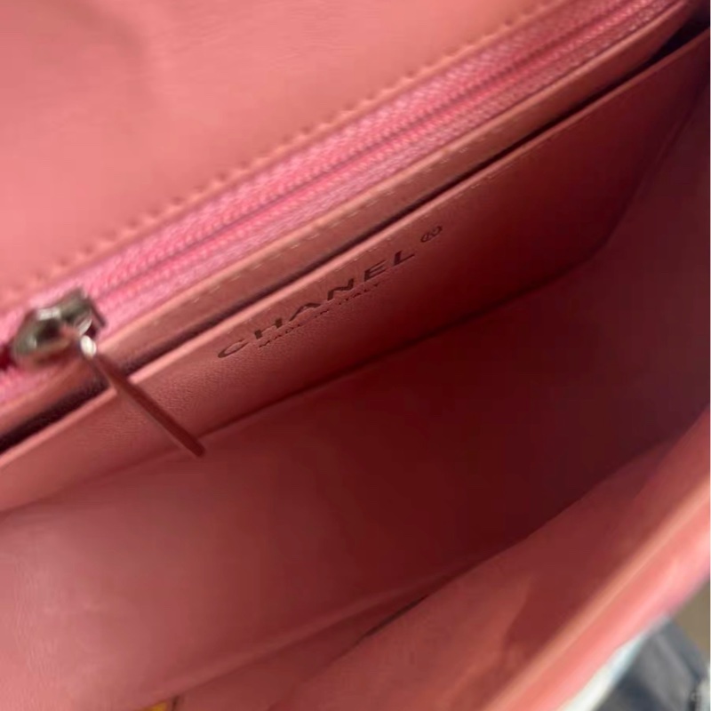 【96新 ✨ 全網最低價！】Chanel香奈兒方胖子漆皮鏈條包 粉色17開 銀色扣（下單前先詢問庫存❗️）-5