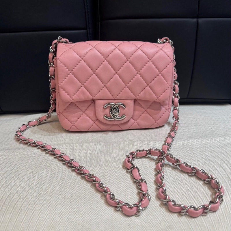 【94新 ✨ 全網最低價!】香奈兒Chanel 粉色 方胖子 羊皮 12開 (下單前先詢問庫存❗️)-0