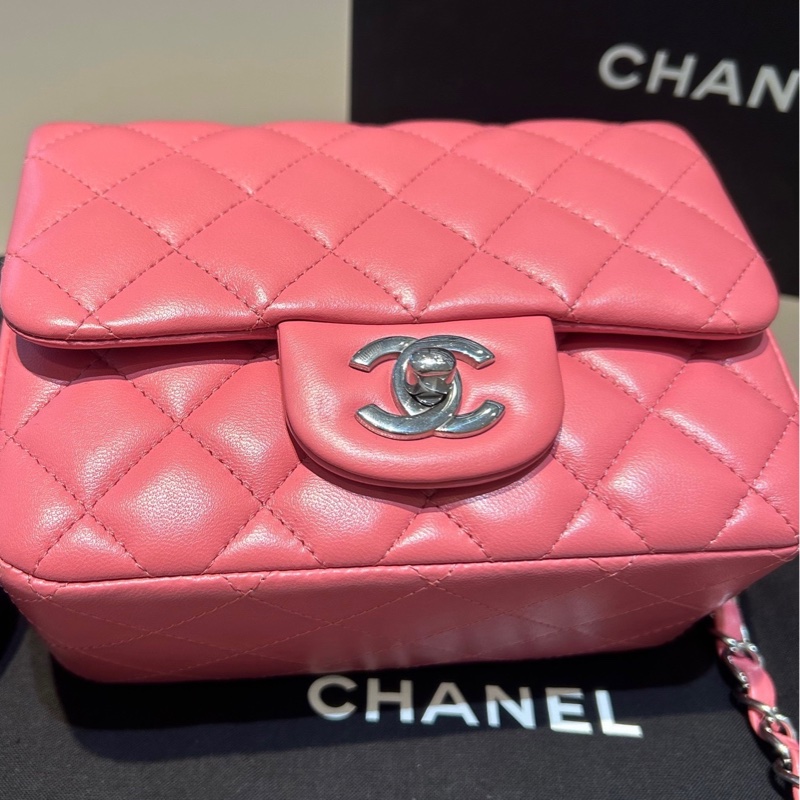 【97新 ✨ 全網最低價!】香奈兒Chanel 粉色 方胖子 羊皮 (下單前先詢問庫存❗️)-2