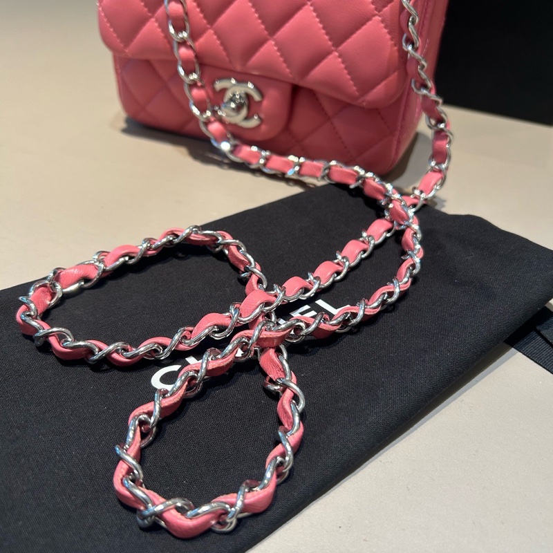 【97新 ✨ 全網最低價!】香奈兒Chanel 粉色 方胖子 羊皮 (下單前先詢問庫存❗️)-5