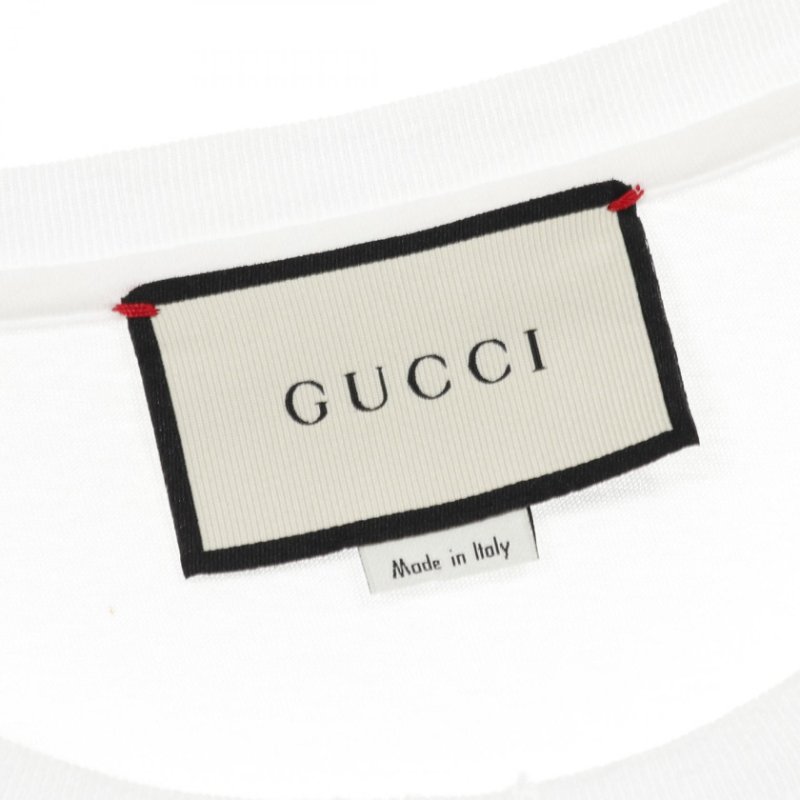 GUCCI 標誌水洗T卹,純棉,白色,L碼,二手男款-2