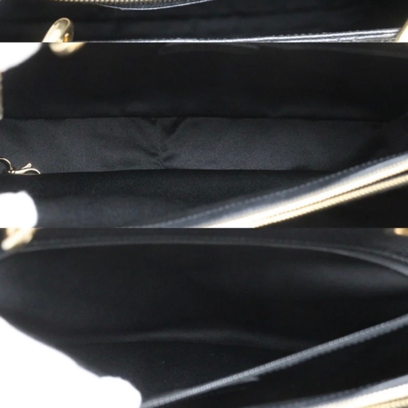 「JL精品代購」98新 香奈兒GST黑金荔枝牛皮托特包-12