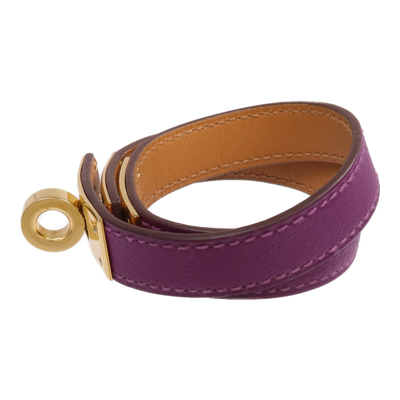 HERMES Swift皮革Kelly Double Tour Bracelet金扣手鐲-1