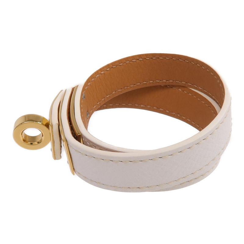 HERMES Epsom皮革Kelly Double Tour Bracelet金扣手鐲-1