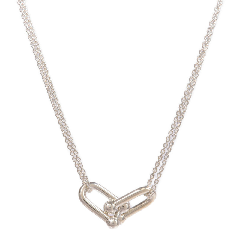 TIFFANY＆CO 925純銀Double Link Pendant Necklace項鍊-0