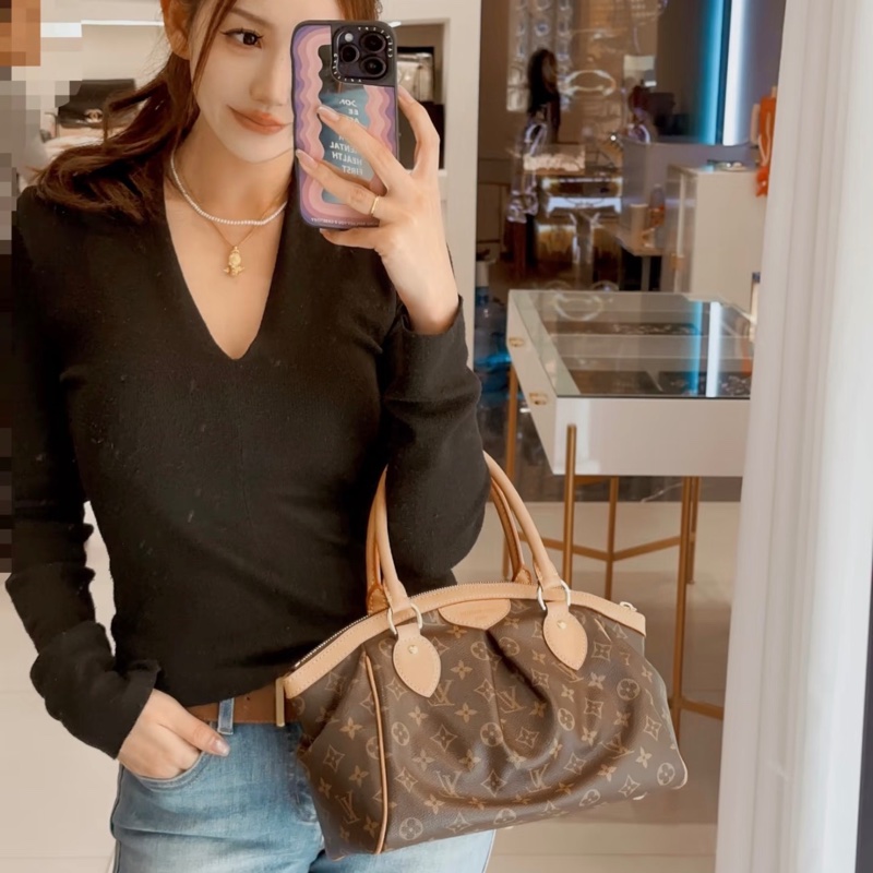 「JL精品代購」極新 lv老花Tivoli餃子包-1