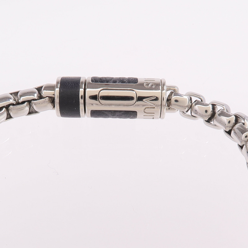 LOUIS VUITTON Monogram Eclipse/金屬Monogram Chain Bracelet-5