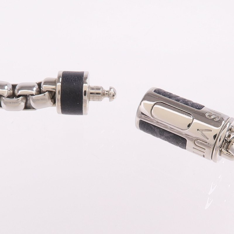 LOUIS VUITTON Monogram Eclipse/金屬Monogram Chain Bracelet-6