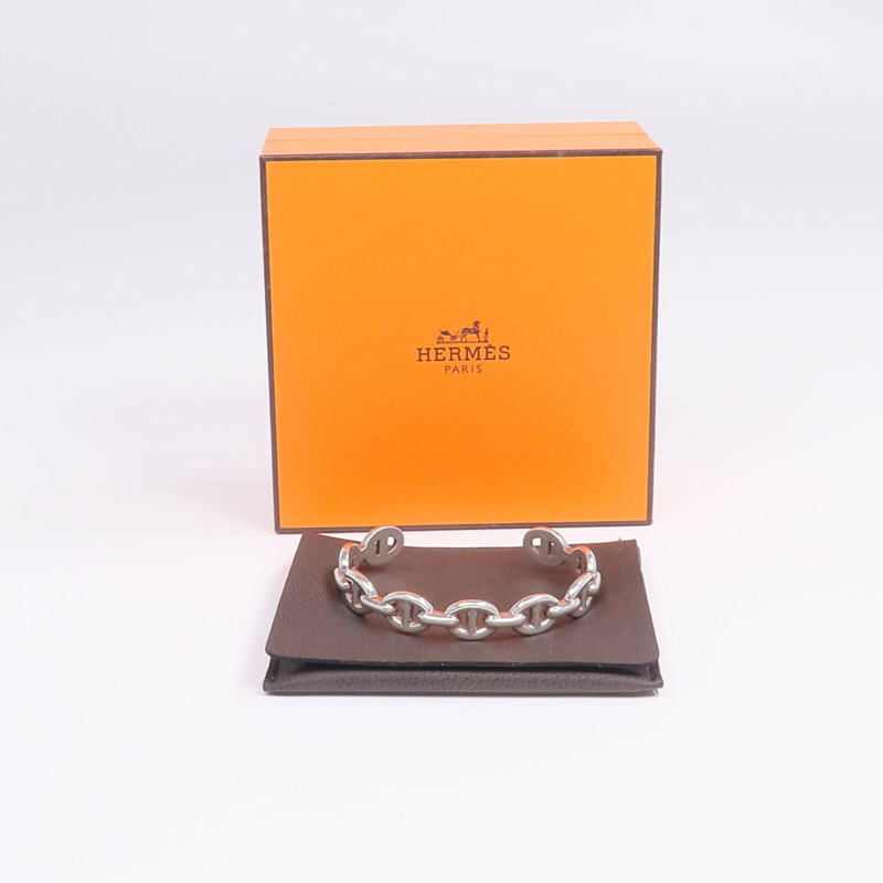 HERMES 925純銀Chaine D'ancre Enchainee Bracelet手鐲-7