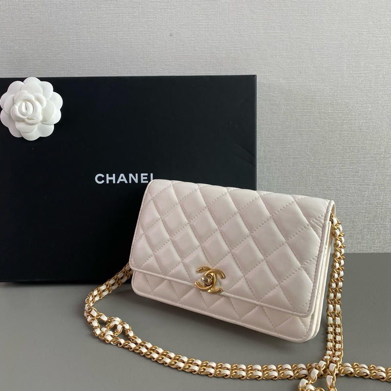 ✨Chanel 23P 白金羊皮woc 晶片款🤍-5