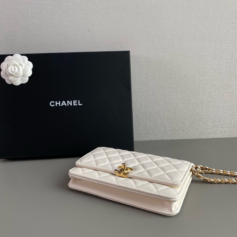✨Chanel 23P 白金羊皮woc 晶片款🤍-7