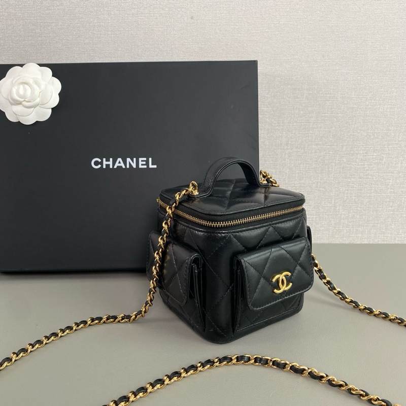 ✨Chanel 22K cargo 黑金羊皮小盒子 晶片款🖤-4
