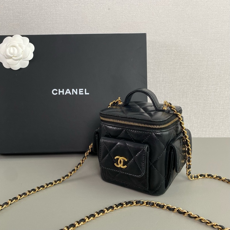 ✨Chanel 22K cargo 黑金羊皮小盒子 晶片款🖤-5