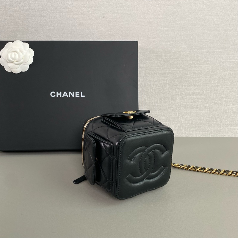 ✨Chanel 22K cargo 黑金羊皮小盒子 晶片款🖤-8