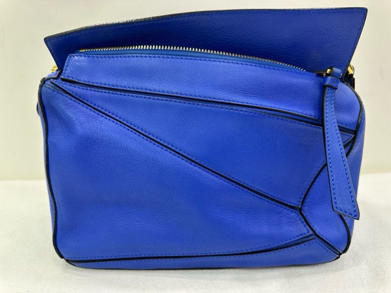 Loewe 羅意威 Puzzle 系列 小號藍色幾何包 有使用痕跡 尺寸:24×15-2