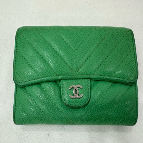Chanel 荔枝紋V紋錢包 卡包 零錢包