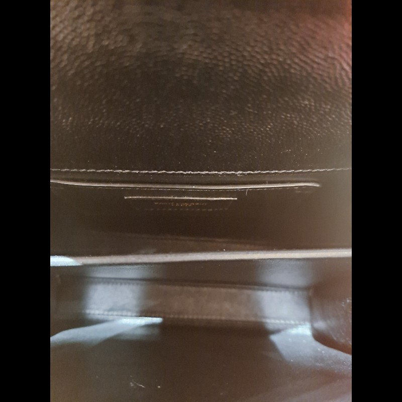 YSL 聖羅蘭Saint Laurent Cassandra粒面壓紋皮革迷你手挽袋
黑色-9