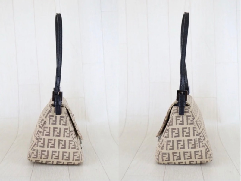 「JL精品代購」9新 FENDI 奶茶拼黑胖丁法棍-4