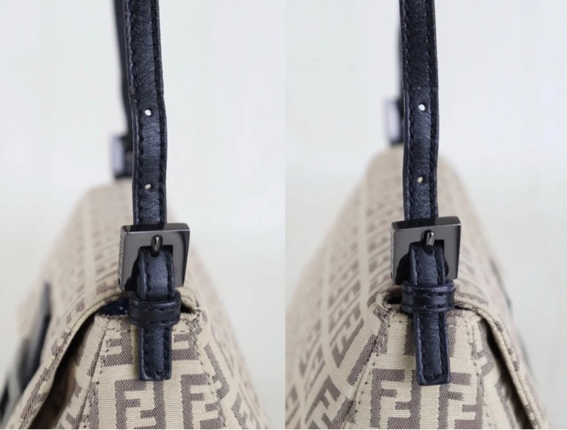 「JL精品代購」9新 FENDI 奶茶拼黑胖丁法棍-9