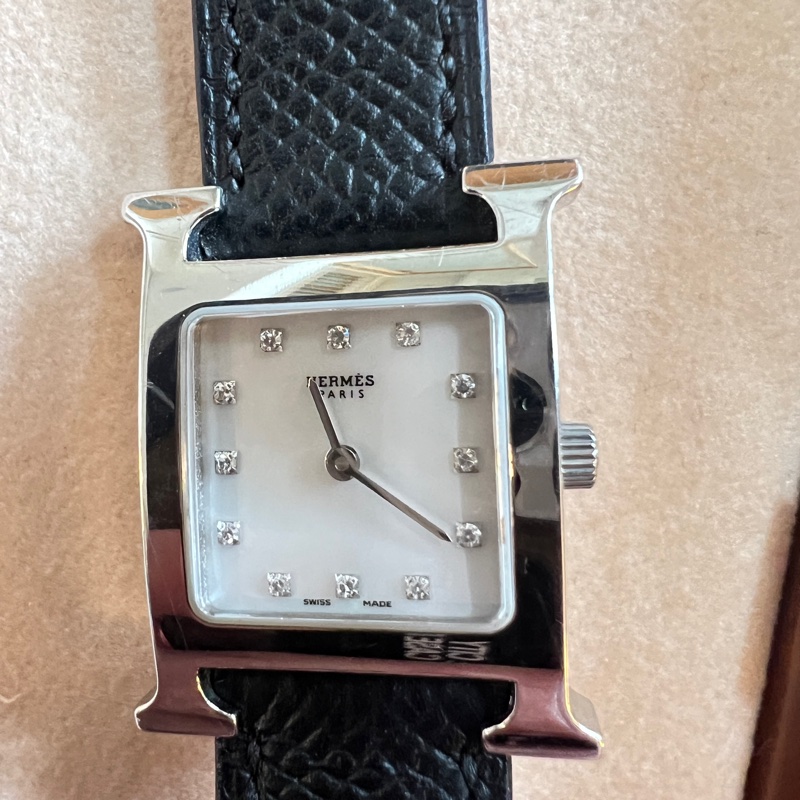 近全新二手-HERMÈS 愛馬仕經典不敗鑽錶Z-6