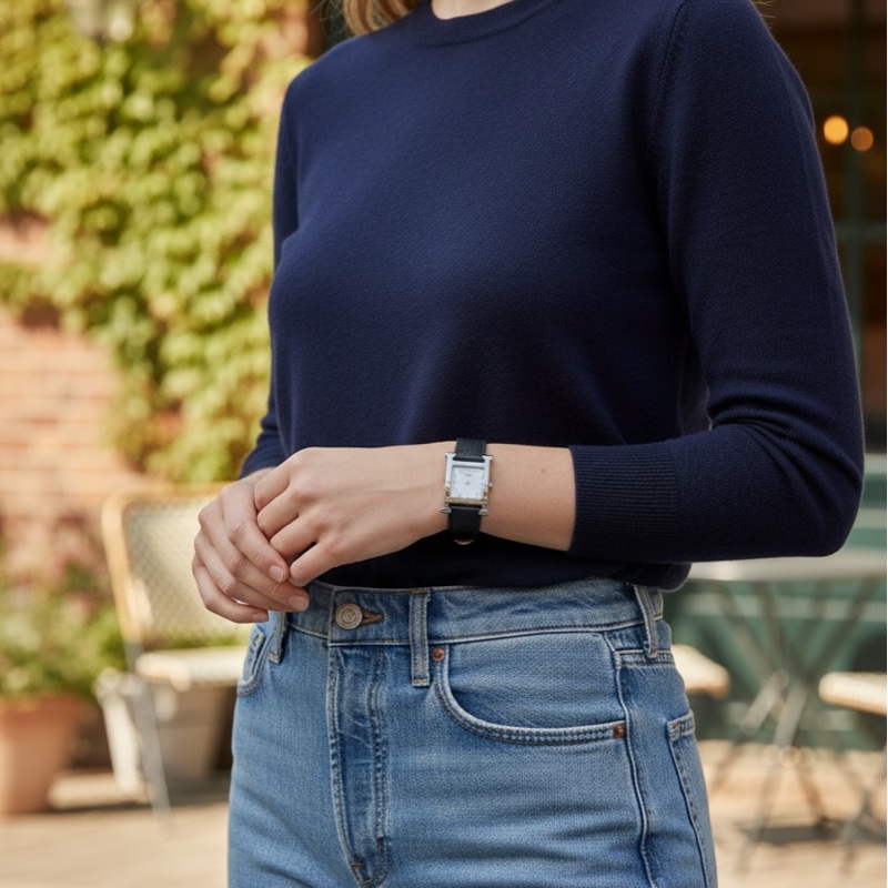 近全新二手-HERMÈS 愛馬仕鑽石珍珠母貝錶-1