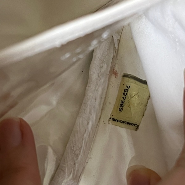 香奈兒 CHANEL 白色粗鍊時髦肩背包 棉布質老香 中古包 罕見膠鍊古董包-9